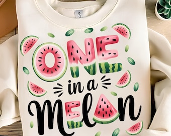 One In A Melon PNG, T-Shirt Designs, Watermelon PNG, Watermelon Clipart, Cute Summer PNG, Funny Summer Png, Summer Clipart, Digital Download
