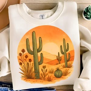 Desert PNG T-Shirt Design Cactus PNG Western PNG Desert Sunset Png Landscape Png Boho Desert Shirt Sublimation Designs Digital Download