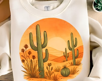 Design de T-Shirt PNG désert Cactus PNG Western PNG Désert coucher de soleil Png paysage Png Boho Desert Shirt sublimation dessins téléchargement numérique