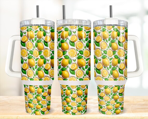 Inflated Lemon 40oz Tumbler Wrap, Summer Tumbler Wrap, Fruit Tumbler Wrap, Trendy Tumbler Wrap, Stanley 40oz Tumbler, Digital Download