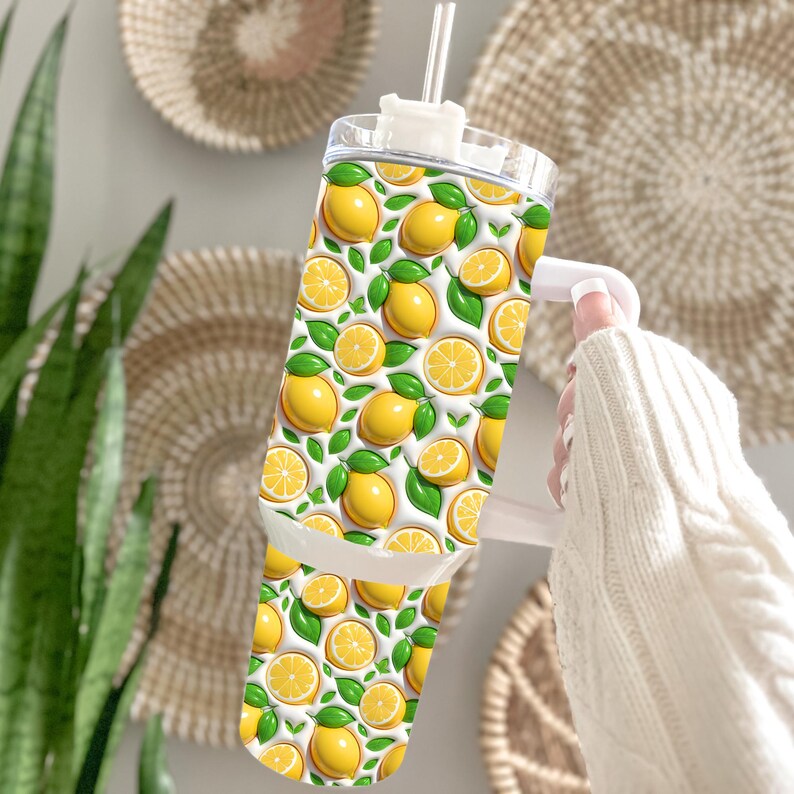 Inflated Lemon 40oz Tumbler Wrap, Summer Tumbler Wrap, Fruit Tumbler Wrap, Trendy Tumbler Wrap, Stanley 40oz Tumbler, Digital Download
