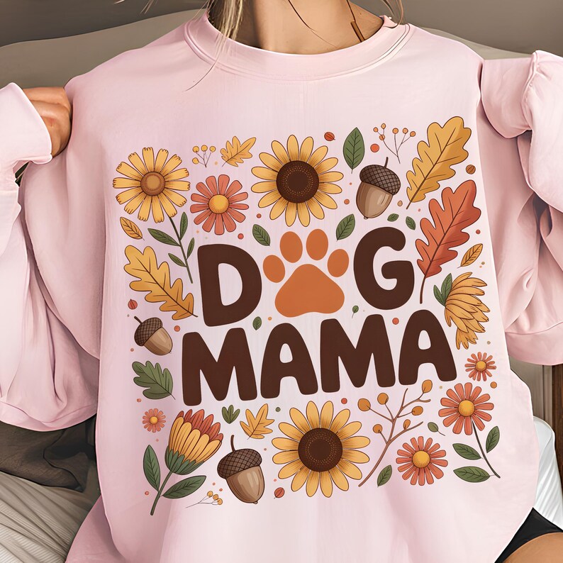 Dog Mama PNG T-Shirt Design Autumn PNG Trending PNG Dog Mom Png Dog Lover Png Popular Png  Boho Fall Png Sublimation Design Digital Download
