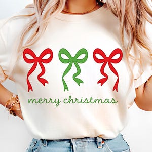 Christmas Bow PNG T-Shirt Design Preppy Christmas PNG Merry Christmas PNG Christmas Png Designs  Sublimation Designs Digital Download