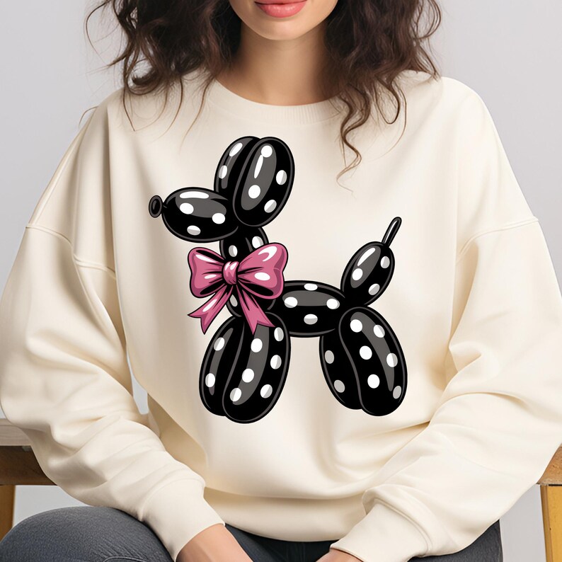 Polka Dot Balloon Dog PNG T-Shirt Design Polka Dot PNG Dog PNG Dog Lover PNG Coquette Bow Png Dog Mama Png Sublimation Digital Download