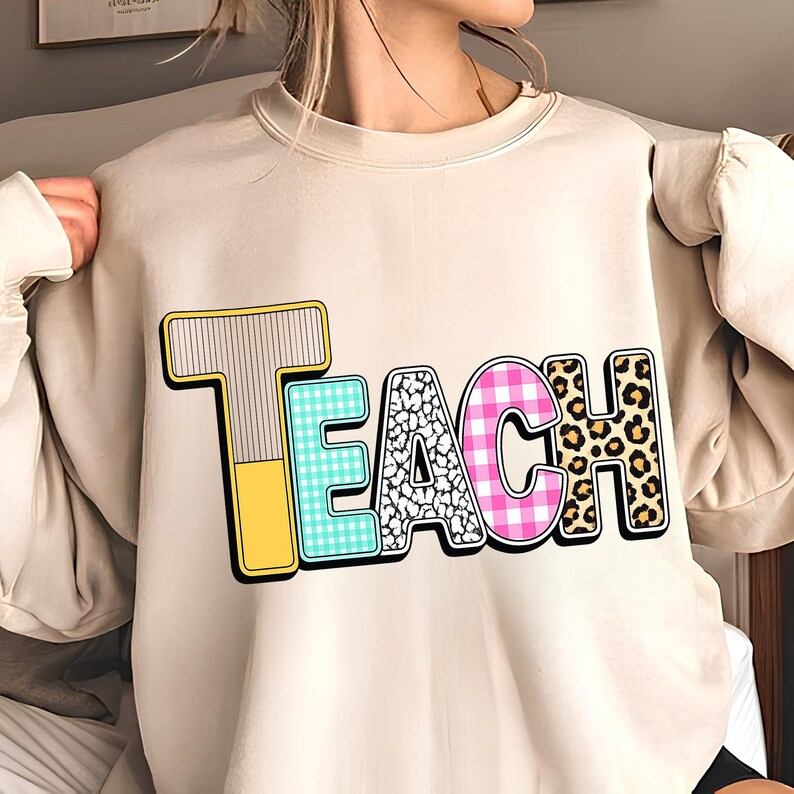 Teach PNG, T-Shirt Designs, Teaching PNG, Teacher Shirt PNG, Educator Png, Teach Shirt, Retro Teacher Png, Digital Download