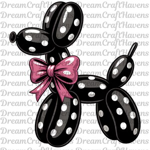 Polka Dot Balloon Dog PNG T-Shirt Design Polka Dot PNG Dog PNG Dog Lover PNG Coquette Bow Png Dog Mama Png Sublimation Digital Download