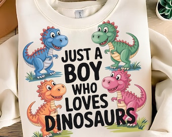 Gewoon een jongen die van dinosaurussen houdt T-shirtontwerp dinosaurussen dinosaurussen peuter jongen Trex png digitale download kinderen baby dinosaurus png PNGEgg