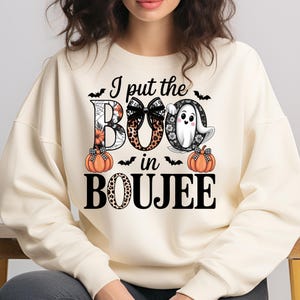 I Put The Boo in Boujee PNG T-Shirt Design Boo PNG Trendy Ghost PNG Trendy Halloween Png Spooky Season Png Sublimation Digital Download