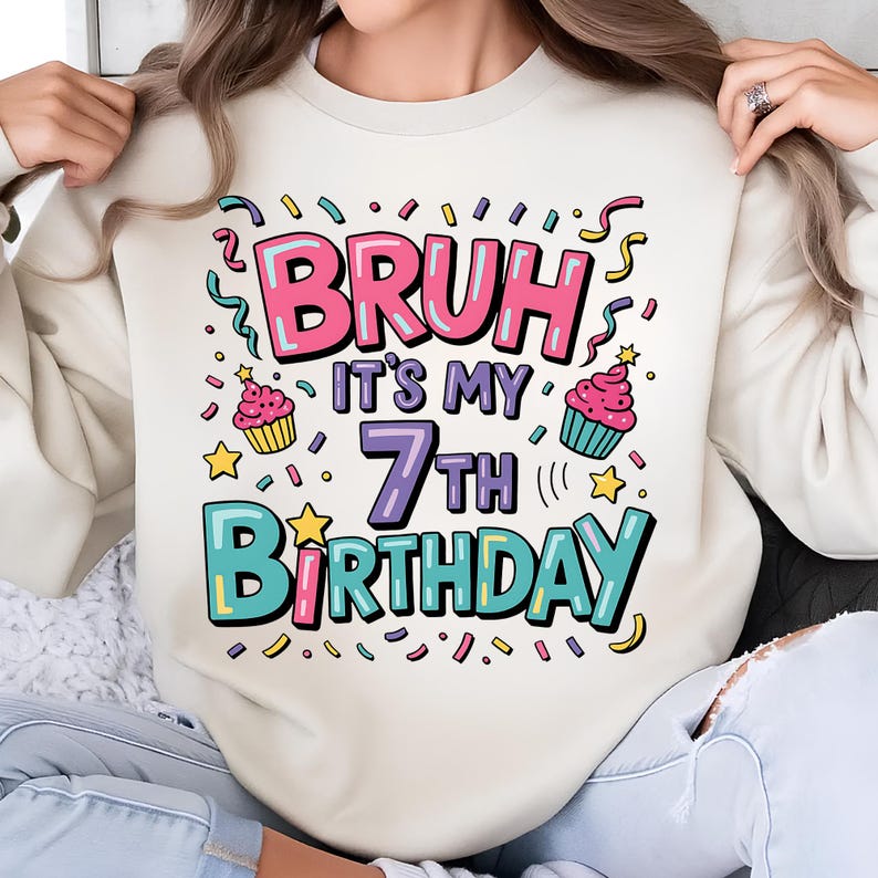 Bruh Its My 7th Birthday PNG T-Shirt Design Happy Birthday PNG 7th Birthday PNG Shirt Birthday Boy Png Birthday Girl Png Digital Download