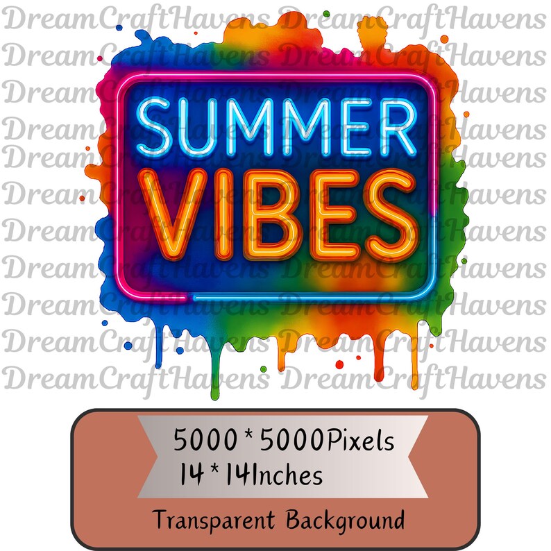 Summer Vibes PNG T-Shirt Design Neon Summer PNG Summer Png Design Summer Clipart Summer Shirt Trending Sublimation Designs Digital Download