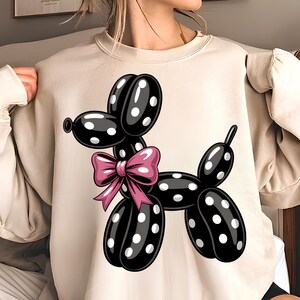 Polka Dot Balloon Dog PNG T-Shirt Design Polka Dot PNG Dog PNG Dog Lover PNG Coquette Bow Png Dog Mama Png Sublimation Digital Download