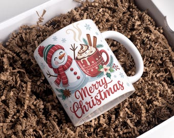 Christmas Mug Wrap 11oz & 15oz Merry Christmas Coffee Mug PNG Christmas Hot Cocoa Mug Wrap Christmas Mug PNG Sublimation Digital Download