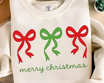 Christmas Bow PNG T-Shirt Design Preppy Christmas PNG Merry Christmas PNG Christmas Png Designs  Sublimation Designs Digital Download