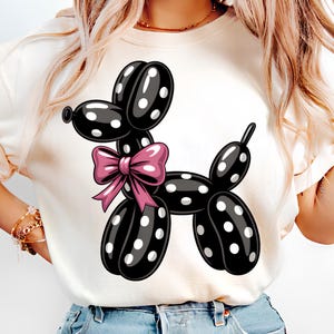 Polka Dot Balloon Dog PNG T-Shirt Design Polka Dot PNG Dog PNG Dog Lover PNG Coquette Bow Png Dog Mama Png Sublimation Digital Download