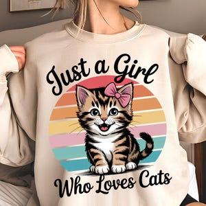 Just A Girl Who Loves Cats PNG T-Shirt Design Kitten Png Cat Clipart Trending PNG Cat Lover PNG Popular Sublimation Design Digital Download