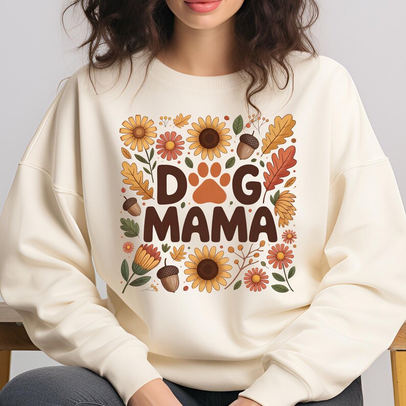 Dog Mama PNG T-Shirt Design Autumn PNG Trending PNG Dog Mom Png Dog Lover Png Popular Png  Boho Fall Png Sublimation Design Digital Download