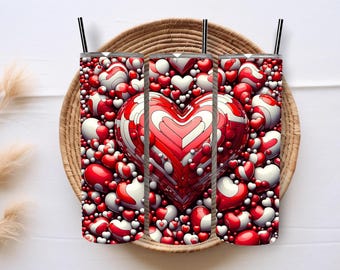 Valentines Day Tumbler Wrap 20 oz Skinny Tumbler Wrap Heart Tumbler Wrap Love Tumbler Wrap Sublimation Designs Digital Download