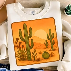 Cactus PNG T-Shirt Design Desert PNG Mountains Png Landscape Desert Sunset Png Western PNG Desert Shirt Sublimation Designs Digital Download