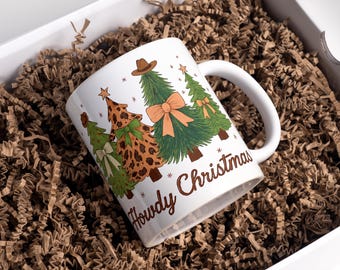 Kerstmokomslag 11oz en 15oz kerstkoffiemok png Howdy kerstmok ontwerp kerstmok png sublimatie ontwerpen digitale download