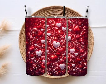 Valentines Day Tumbler Wrap 20 oz Skinny Tumbler Wrap Heart Tumbler Wrap Love Tumbler Wrap Sublimation Designs Digital Download