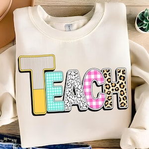 Teach PNG, T-Shirt Designs, Teaching PNG, Teacher Shirt PNG, Educator Png, Teach Shirt, Retro Teacher Png, Digital Download