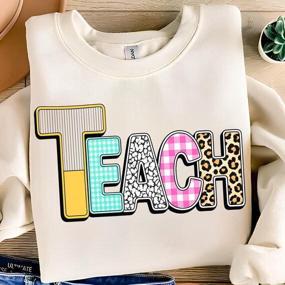 Teach PNG, T-Shirt Designs, Teaching PNG, Teacher Shirt PNG, Educator Png, Teach Shirt, Retro Teacher Png, Digital Download