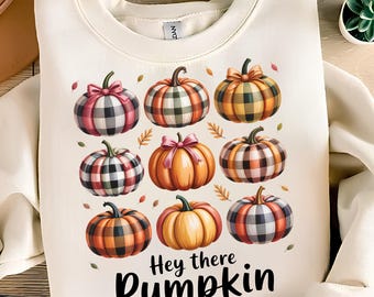 Hey There Pumpkin PNG T-Shirt Design Trendy Fall PNG Fall Design PNG Fall Png Autumn Png Pumpkin Bow Png Sublimation Design Digital Download