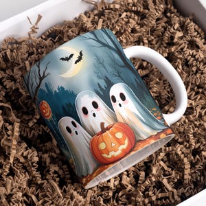 Halloween Mug Wrap PNG 11 oz & 15oz Coffee Mug PNG Pumpkin Mug Wrap Bats Ghost Mug Wrap Spooky Mug Wrap Sublimation Designs Digital Download