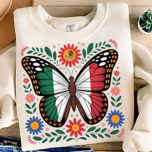 Mexico Butterfly PNG T-Shirt Design Mexico Flag PNG Mexican PNG Mexican Flag Png Mexican Shirt Png Sublimation Designs Digital Download