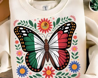 Mexico Butterfly PNG T-Shirt Design Mexico Flag PNG Mexican PNG Mexican Flag Png Mexican Shirt Png Sublimation Designs Digital Download