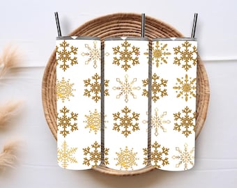 Snowflake Tumbler Wrap 20 oz Skinny Tumbler Wrap Christmas Tumbler Wrap Winter Tumbler Wrap Sublimation Designs Digital Download