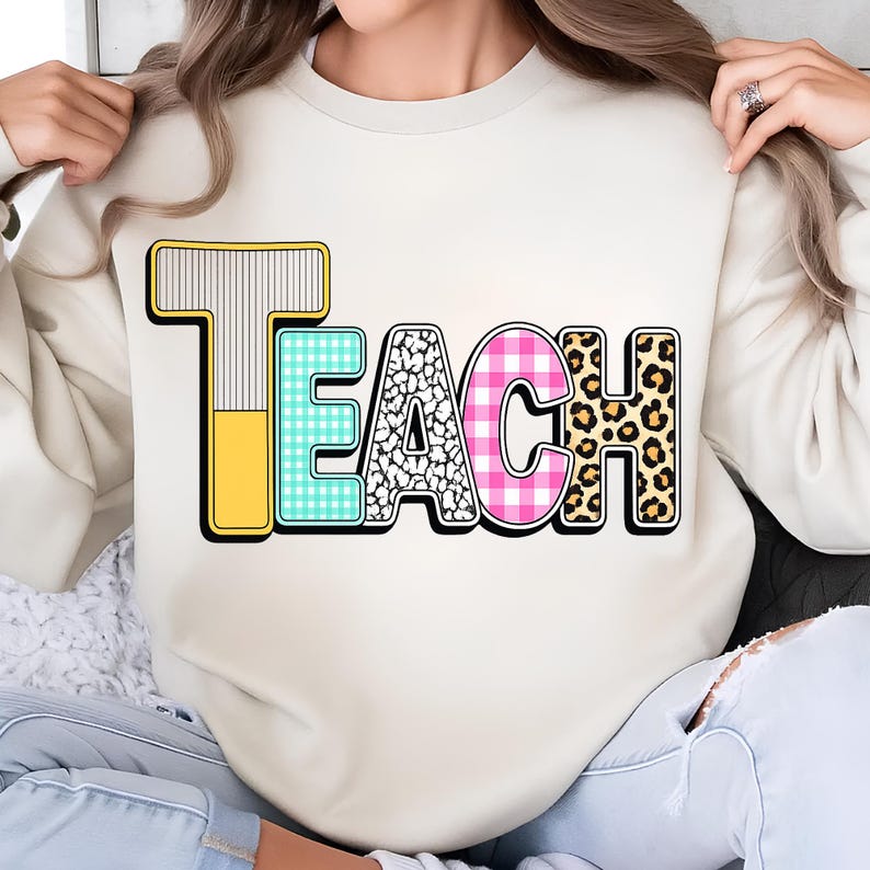 Teach PNG, T-Shirt Designs, Teaching PNG, Teacher Shirt PNG, Educator Png, Teach Shirt, Retro Teacher Png, Digital Download