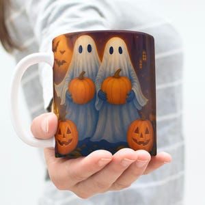 Halloween Mug Wrap PNG 11oz & 15oz Coffee Mug PNG Ghost Mug Wrap Fall Mug Png Autumn Mug Wrap Spooky Mug Sublimation Design Digital Download