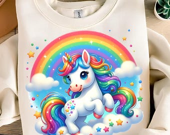 Unicorn PNG T-Shirt Designs Rainbow PNG Sublimation Designs Digital Download