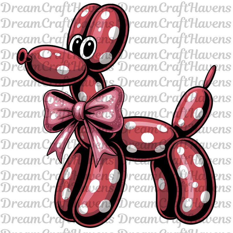Polka Dot Balloon Dog PNG T-Shirt Design Polka Dot PNG Dog Mama Png Dog PNG Dog Lover Png Coquette Bow Sublimation Designs Digital Download