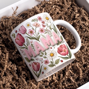 Mothers Day Mug Wrap, 11oz & 15oz Mama Coffee Mug PNG, Mama Mug Wrap, Mom Mug Wrap, Digital Download