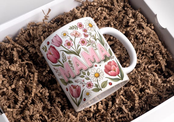 Mothers Day Mug Wrap, 11oz & 15oz Mama Coffee Mug PNG, Mama Mug Wrap, Mom Mug Wrap, Digital Download