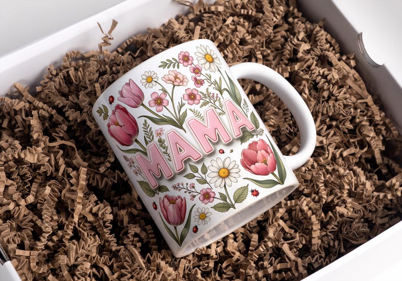 Mothers Day Mug Wrap, 11oz & 15oz Mama Coffee Mug PNG, Mama Mug Wrap, Mom Mug Wrap, Digital Download