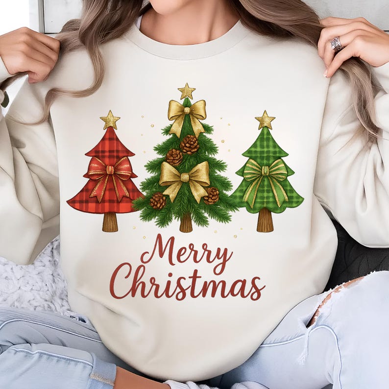 Merry Christmas PNG TShirt Design Christmas Tree PNG Christmas Shirt PNG Christmas Png Christmas Bow Png Sublimation Design Digital Download