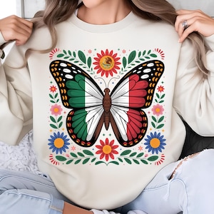Mexico Butterfly PNG T-Shirt Design Mexico Flag PNG Mexican PNG Mexican Flag Png Mexican Shirt Png Sublimation Designs Digital Download