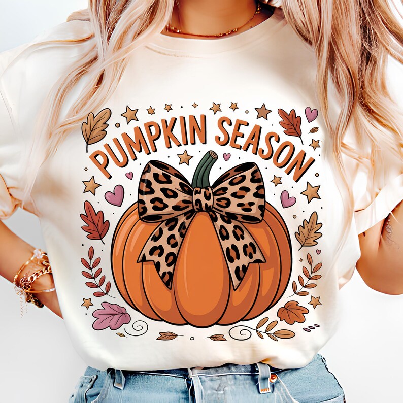 Pumpkin Season PNG T-Shirt Design Coquette Pumpkin Png Popular PNG Autumn PNG Preppy Fall Png Trendy Png Sublimation Design Digital Download