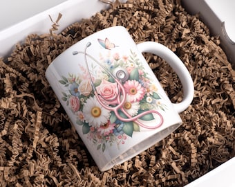 Nurse Mug Wrap 11oz & 15oz Nurse Coffee Mug PNG Doctor Mug Wrap Nurse Cup Wrap Sublimation Designs Digital Download