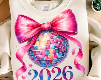 2026 PNG T-Shirt Design Happy New Year PNG Christmas New Year PNG Disco Ball Png New Year Clipart Sublimation Designs Digital Download