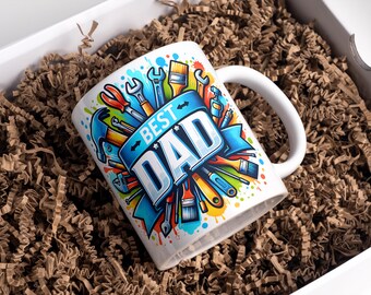 Miglior Tazza da Papà con Decorazione, Tazza da Caffè Papà da 11 oz e 15 oz PNG, Decorazione Tazza Papà, Tazza per Papà, Decorazione Tazza Papà, Tazza Papà PNG, Disegni per Sublimazione, Download Digitale