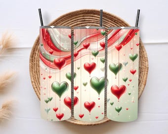 Valentines Day Tumbler Wrap 20 oz Skinny Tumbler Wrap Love Tumbler Wrap Hearts Tumbler Wrap Sublimation Designs Digital Download