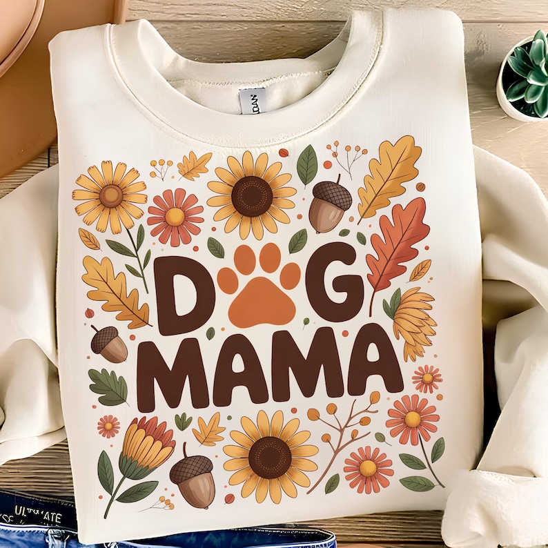 Dog Mama PNG T-Shirt Design Autumn PNG Trending PNG Dog Mom Png Dog Lover Png Popular Png  Boho Fall Png Sublimation Design Digital Download