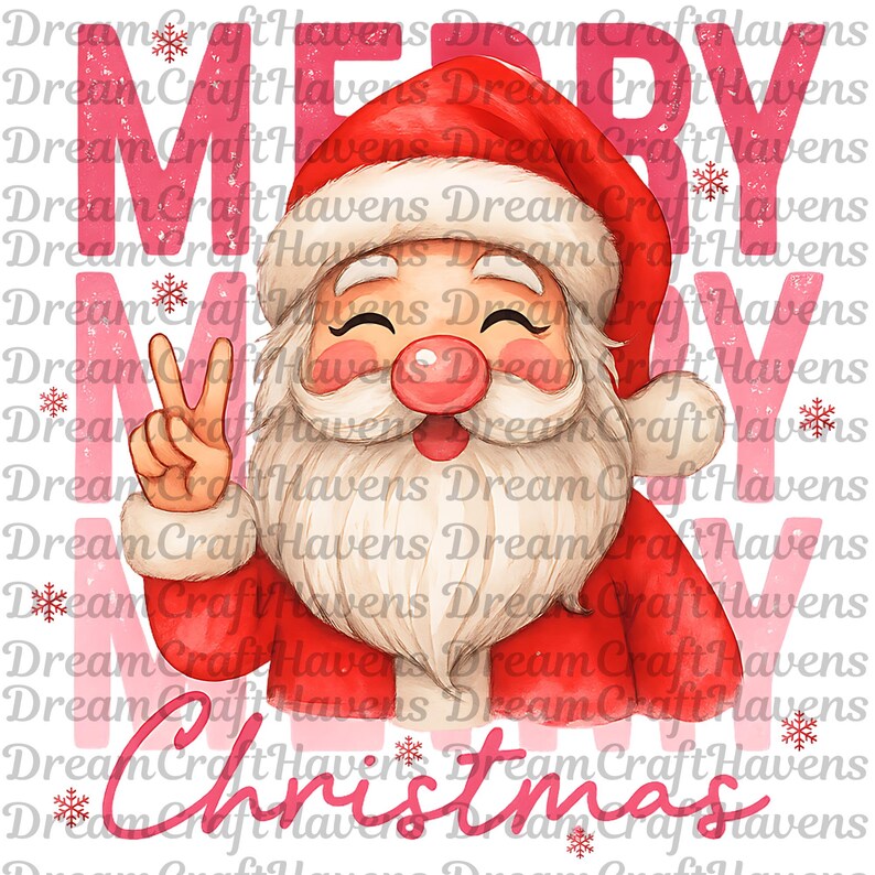 Preppy Christmas PNG T-Shirt Design Santa PNG Merry Christmas PNG Christmas Png Designs Christmas Shirt Sublimation Designs Digital Download