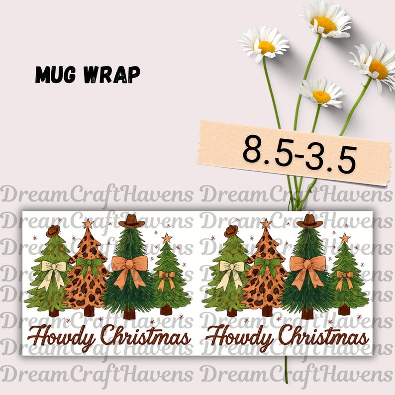 Christmas Mug Wrap 11oz & 15oz Christmas Coffee Mug PNG Howdy Christmas Mug Design Christmas Mug PNG Sublimation Designs Digital Download