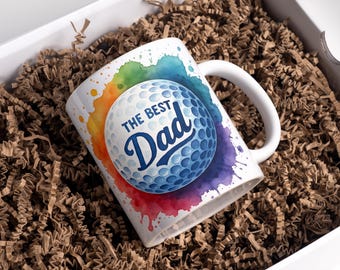 Golf Mug Wrap 11oz & 15oz Coffee Mug PNG 3D Mug Wrap Best Dad Mug Wrap Father Mug Wrap Golf Ball Mug Png Sublimation Design Digital Download