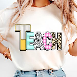 Teach PNG, T-Shirt Designs, Teaching PNG, Teacher Shirt PNG, Educator Png, Teach Shirt, Retro Teacher Png, Digital Download